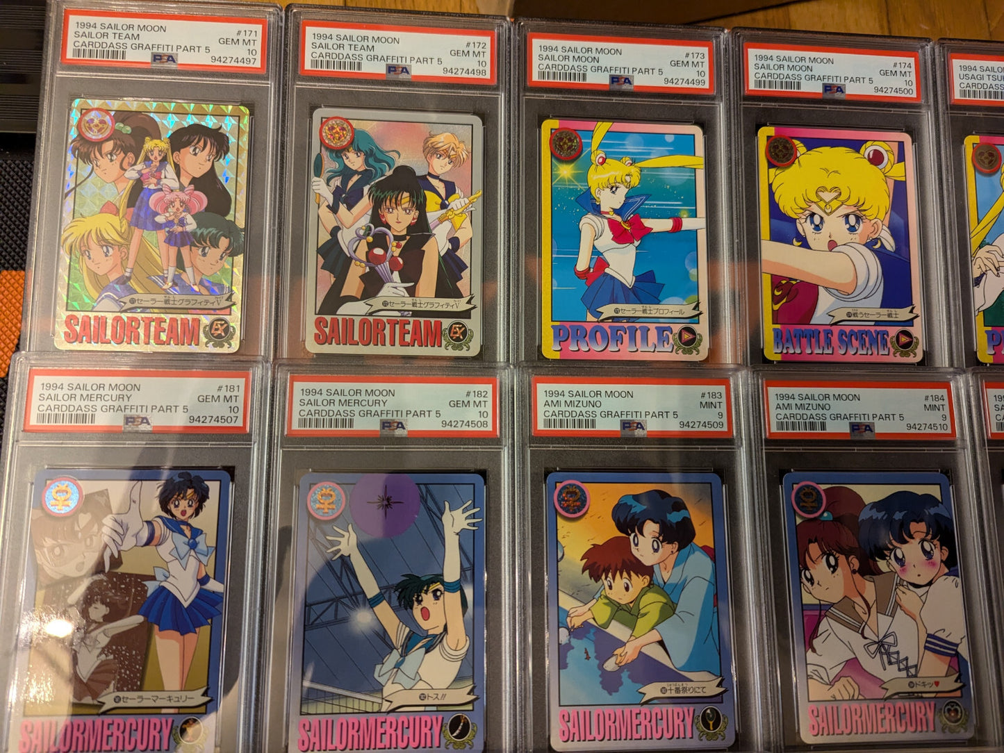 Complete Squential PSA 10 9 Set Sailor Moon 1994 Carddass Graffiti Part 5