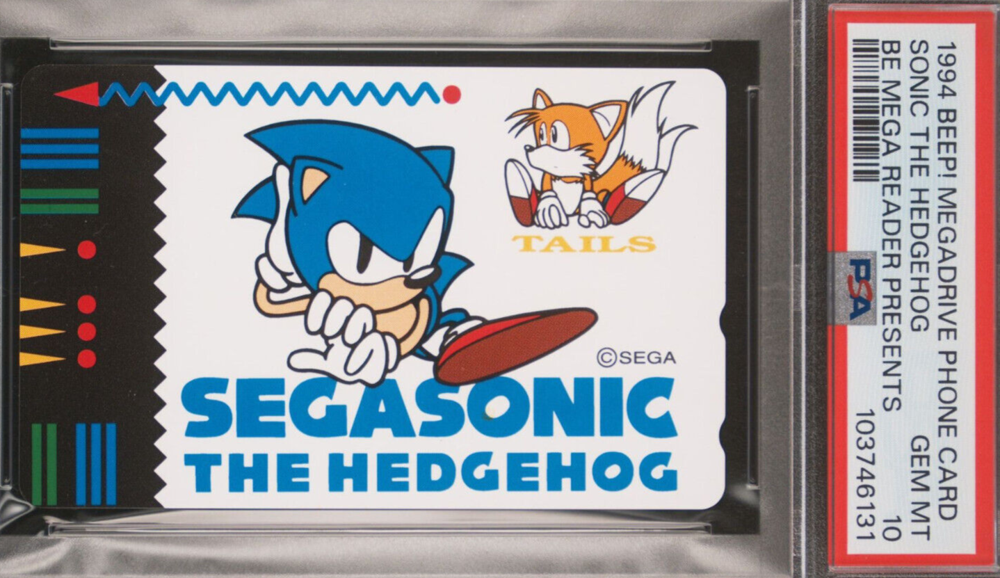 PSA 10 Pop 1 1994 Sonic The Hedgehog Phone Card Megadrive NTT Graded Tails
