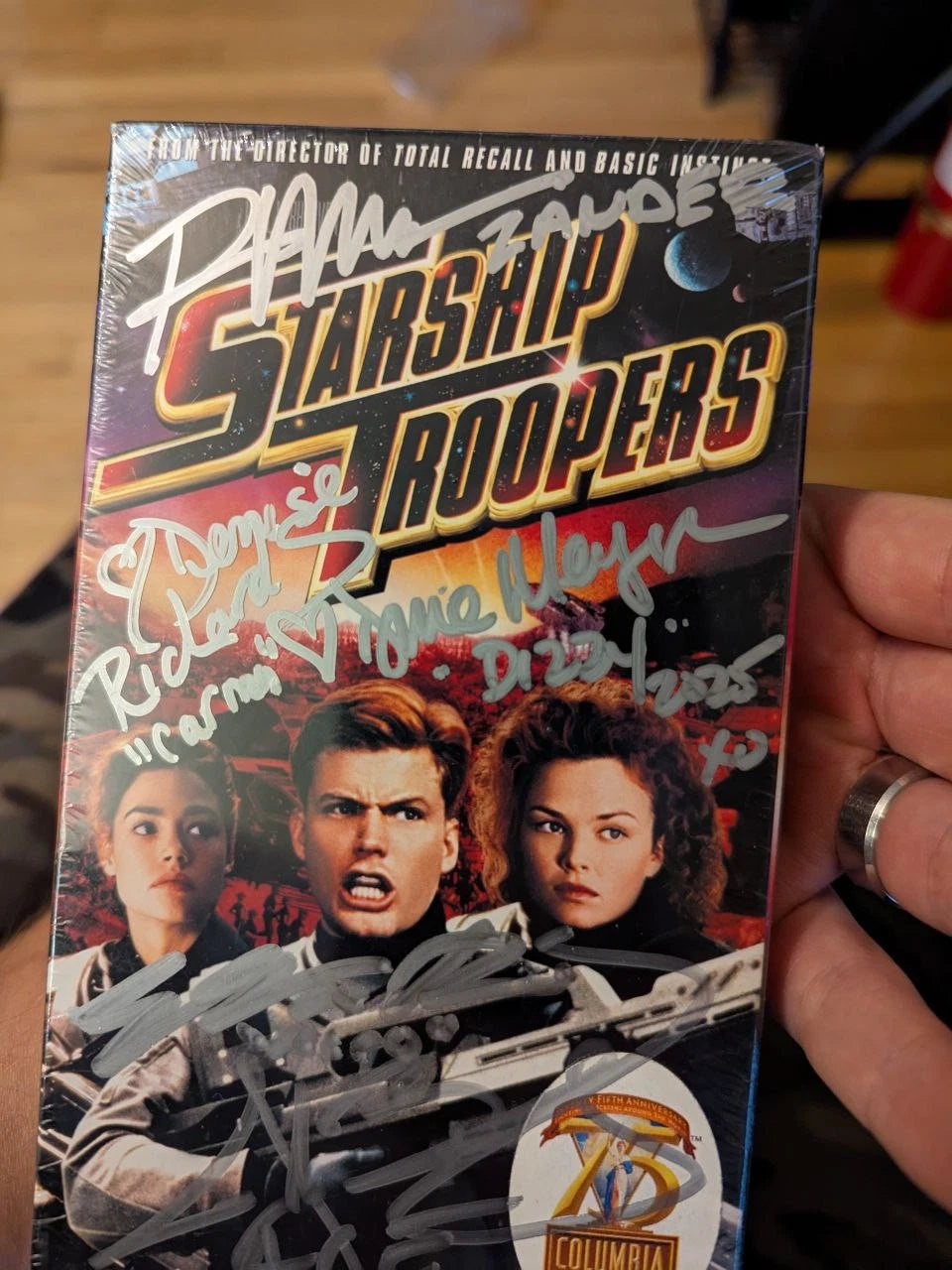 Starship Troopers Denise Richads & Cast SEALED VHS Tape Signed Autographed Mint