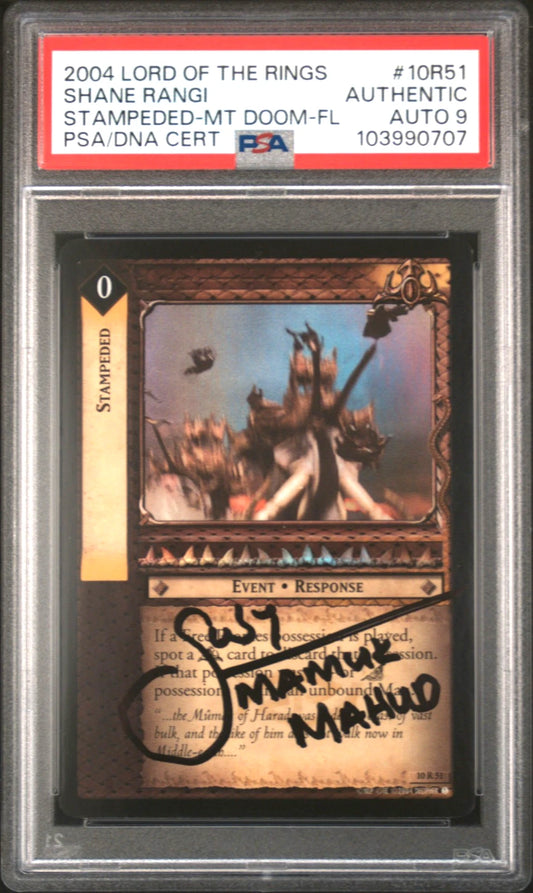 Shane Rangi 10R51 Stampede FOIL SIGNED PSA Autograph Lord of the Rings TCG LOTR