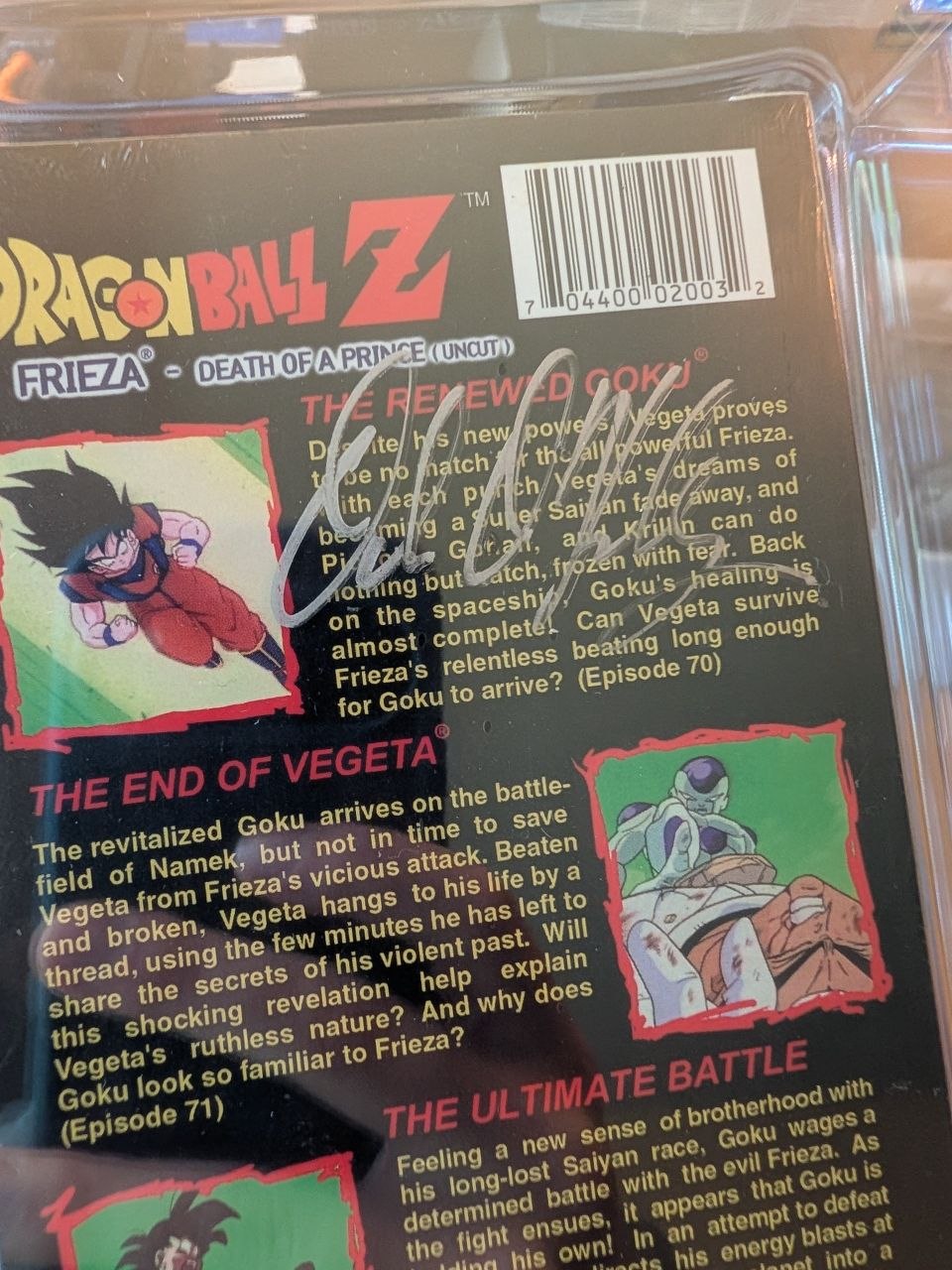 Sealed VHS 9.4 A+ Signed Auto Dragon Ball FUNimation Death of a Prince CGC Graded