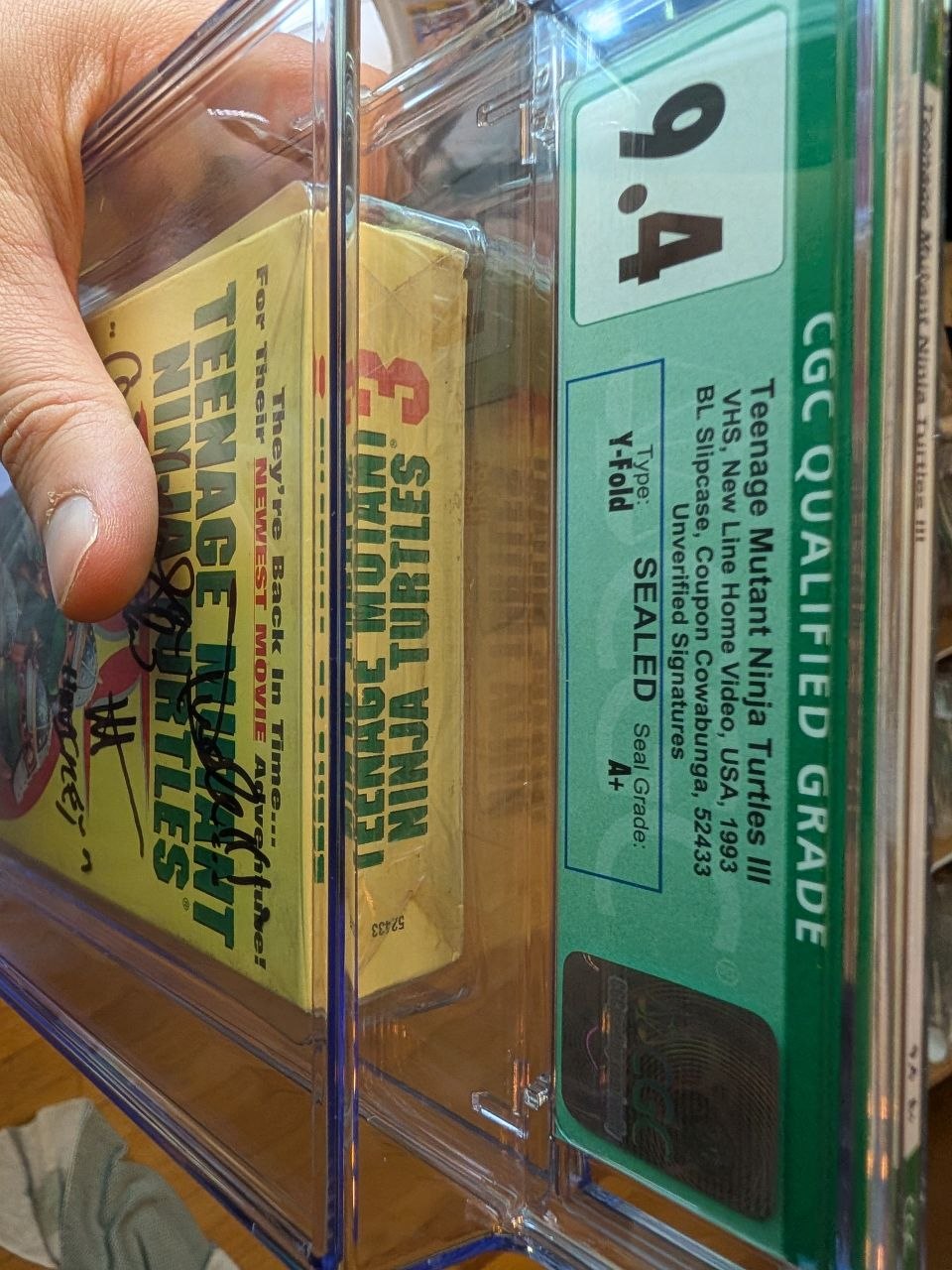 Sealed VHS 9.4 A+ Signed Auto TMNT Ninja Turtles 3 New Line CGC Graded