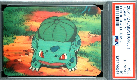 PSA 10 Pop 3 Pioneer Lenticular Promo Team Green #33 Bulbasaur Pokemon VHS VIZ