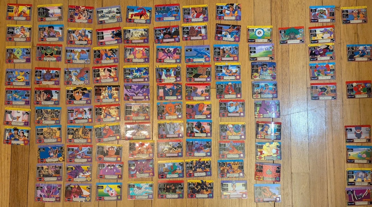 Near-complete Set 1990 Dragon Quest Carddass parts 1, 2, and 3 Akira Toriyama