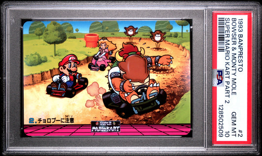 PSA 10 Pop 2 Bowser #2 Mario Super Mario Kart Part 2 Banpresto Carddass C09