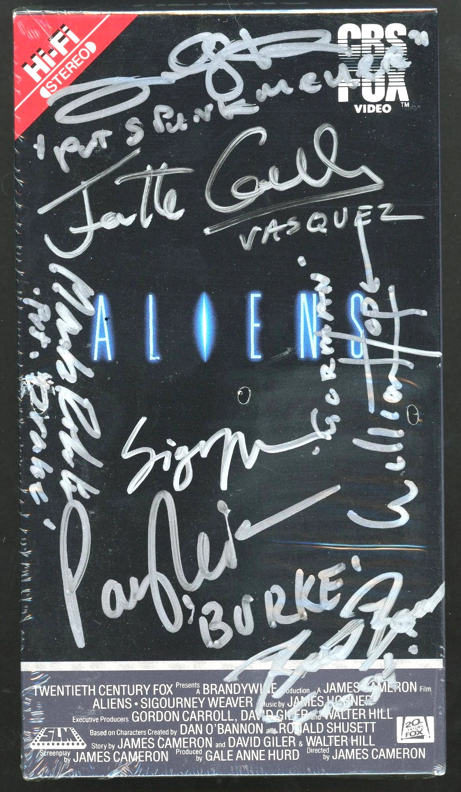 Aliens Sigourney Weaver & Cast SEALED VHS Tape Signed Autographed Mint Beckett
