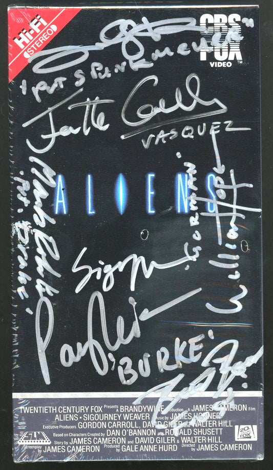Aliens Sigourney Weaver & Cast SEALED VHS Tape Signed Autographed Mint Beckett