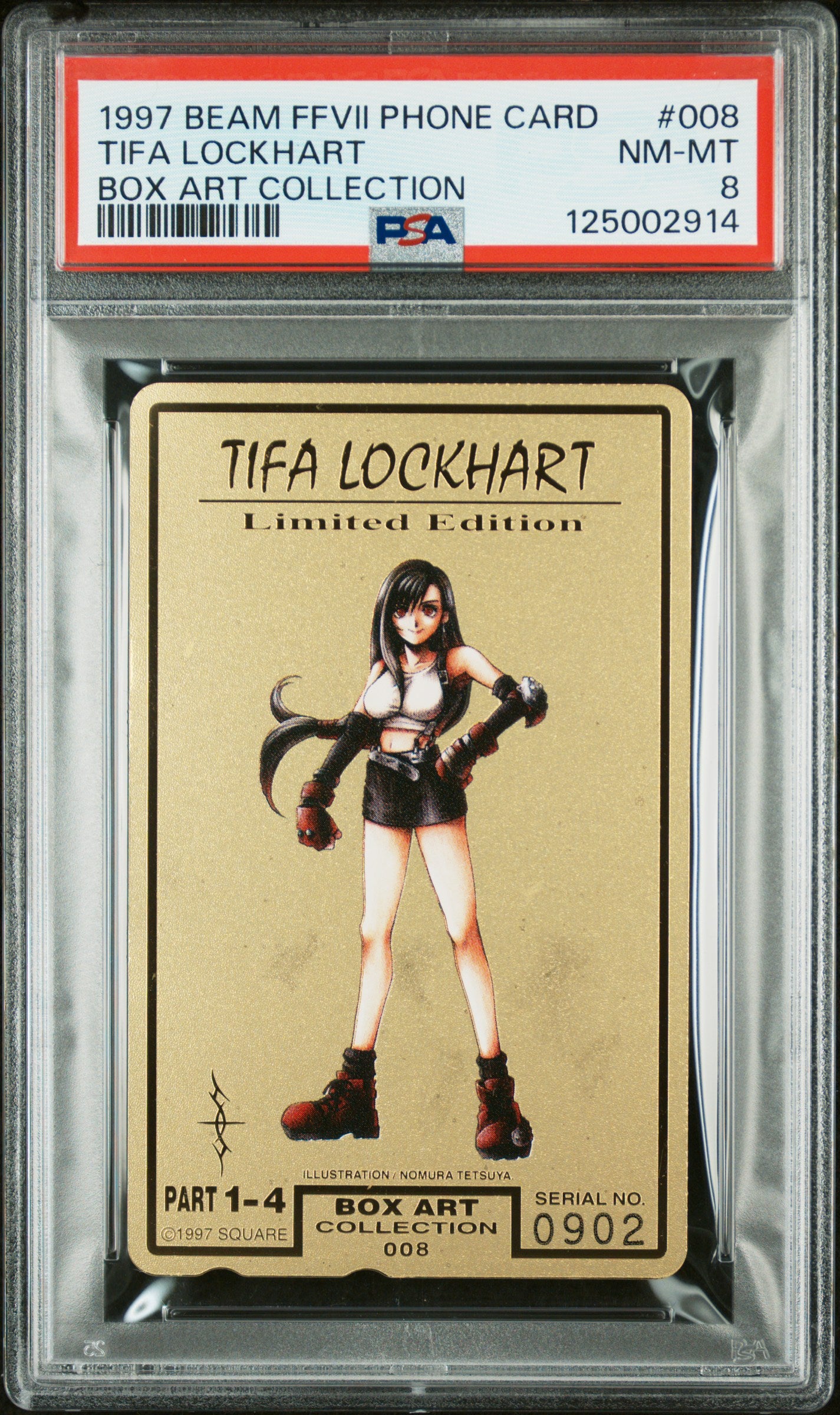 PSA 8 Final Fantasy VII Gold Tifa #FF Anime 1997 Phone Card NTT Foil C14