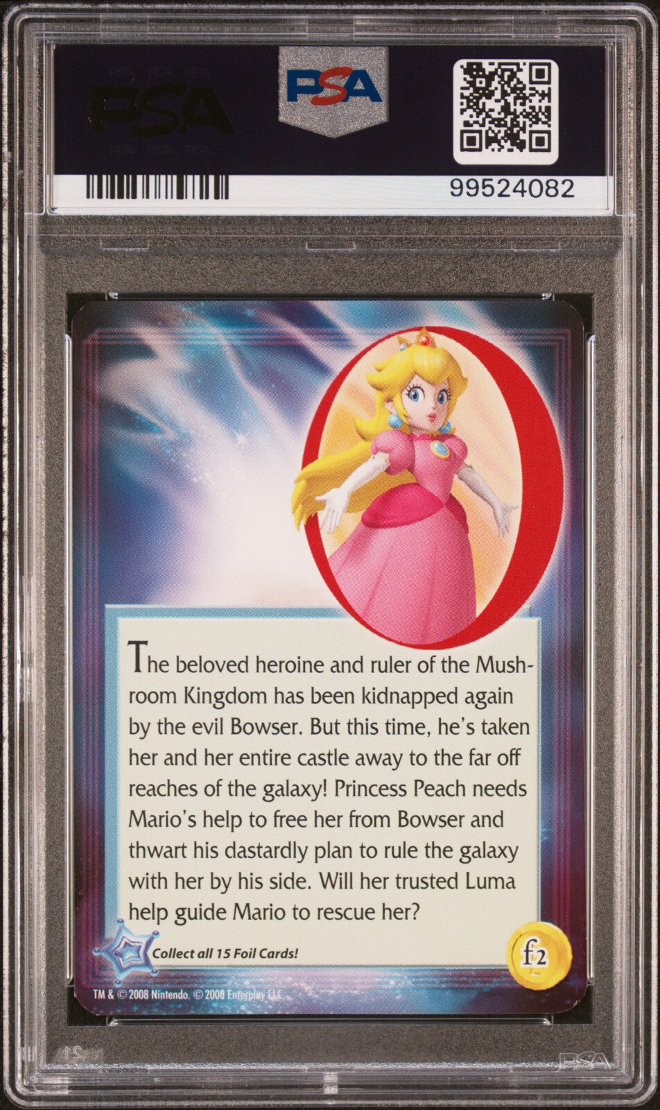 PSA 9 Pop 1 None Higher 2008 Peach F2 Super Mario Galaxy Reverse Holo Nintendo