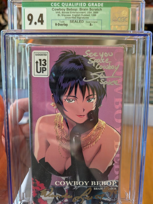 Sealed VHS 9.4 A+ Cowboy Bebop Signed Auto Anime Bandai Brain Scratch CGC Graded