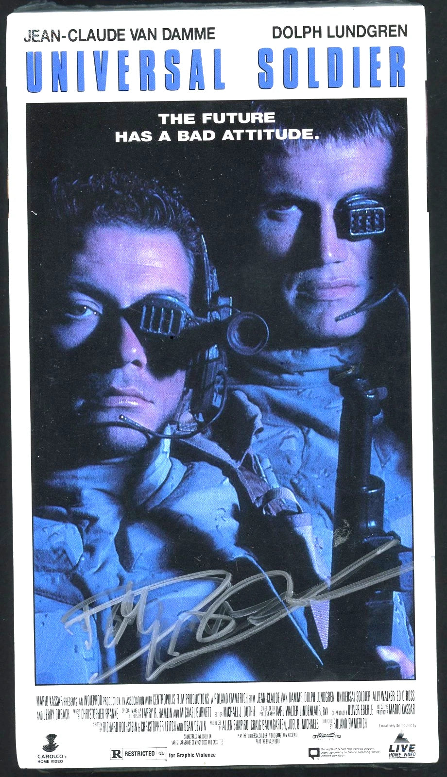 Universal Soldier Dolph Lundgren SEALED VHS Tape Signed Autographed Mint Condit