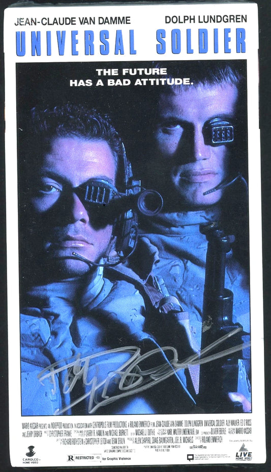Universal Soldier Dolph Lundgren SEALED VHS Tape Signed Autographed Mint Condit