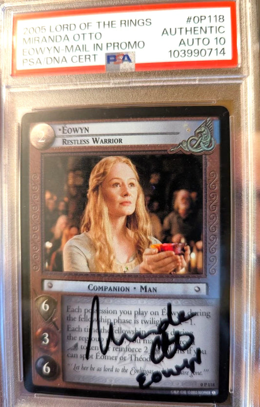 Miranda Otto Eowyn 0P118 FOIL SIGNED PSA Autograph Lord of the Rings TCG LOTR