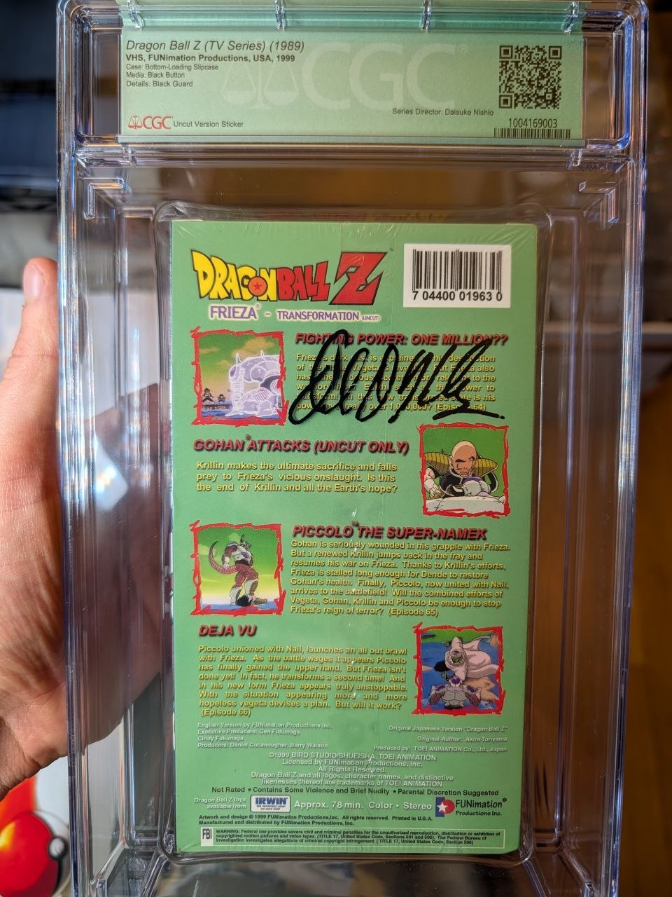 Sealed VHS 9.8 A+ Signed Auto Dragon Ball FUNimation Frieza Transformation CGC Graded
