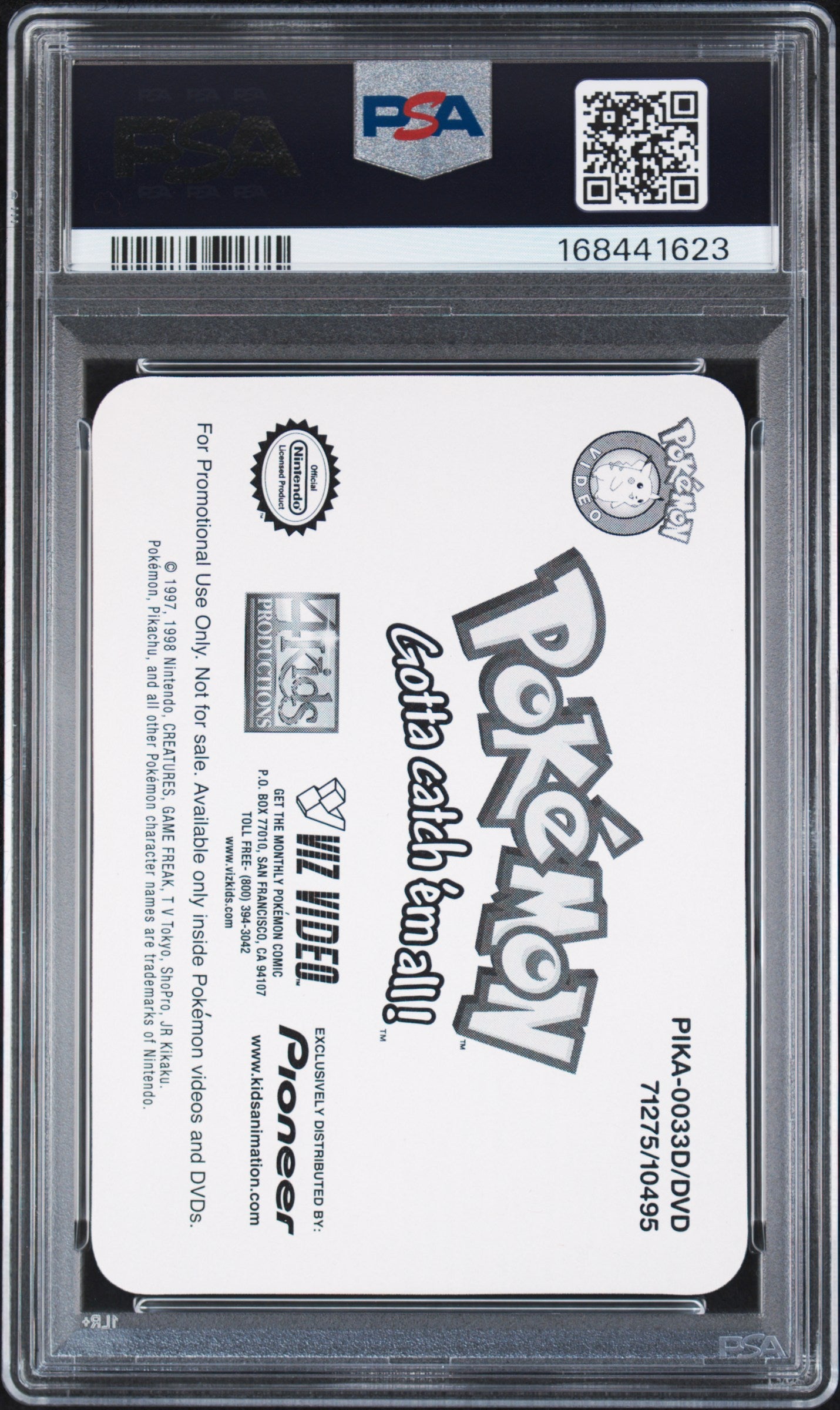 PSA 10 Bulbasaur Lenticular #33 Pokemon Pioneer 2001 VIZ VHS Team Green C23