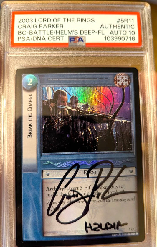 Craig Parker Haldir 5R11 FOIL SIGNED PSA Autograph Lord of the Rings TCG LOTR