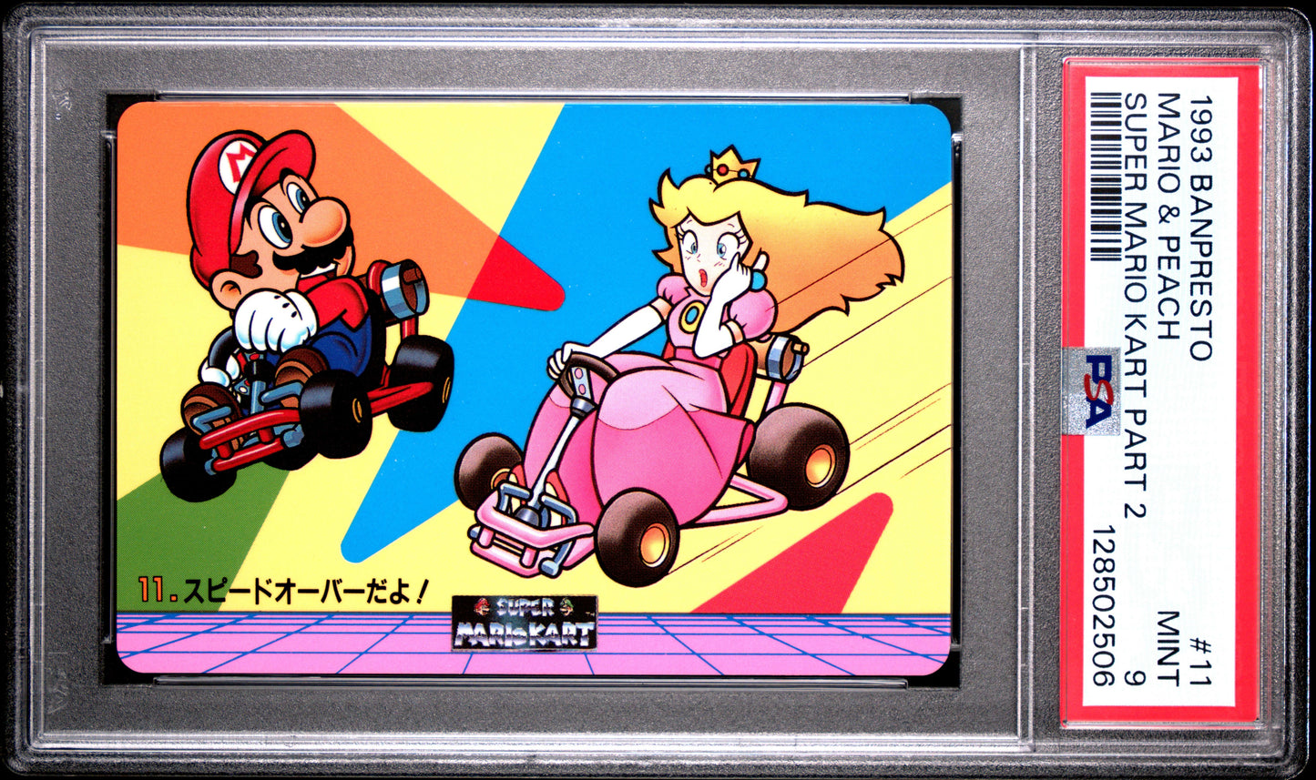 PSA 9 Pop 2 Peach #11 Mario Super Mario Kart Part 2 Banpresto Carddass C06