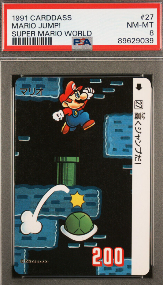 Pop 1 2 higher Mario Jump! #27 1991 Carddass Super Mario World Graded PSA