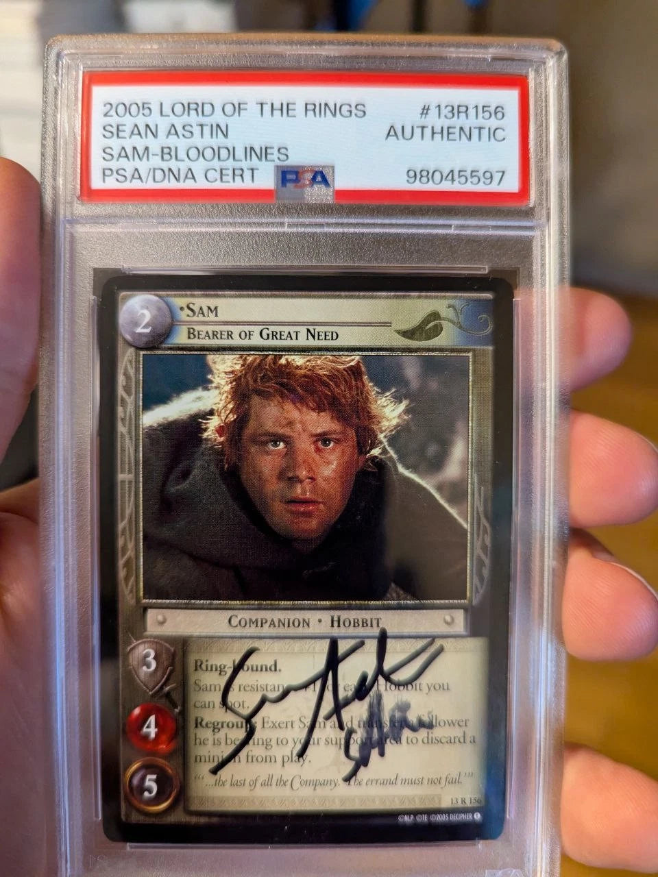 Sean Astin 13R156 Sam Bloodlines SIGNED PSA Autograph Lord of the Rings TCG
