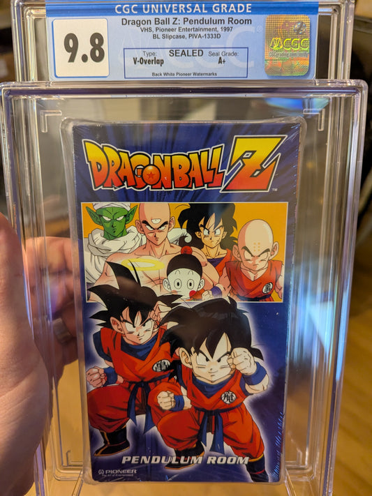 9.8 A+ Dragon Ball Z Pendulum Room Goku Gohan VHS Tape Sealed Graded CGC 1998