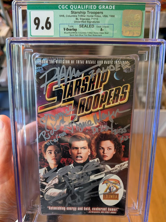 Sealed VHS 9.6 A+ Signed Auto Starship Troopers Columbia CGC Graded