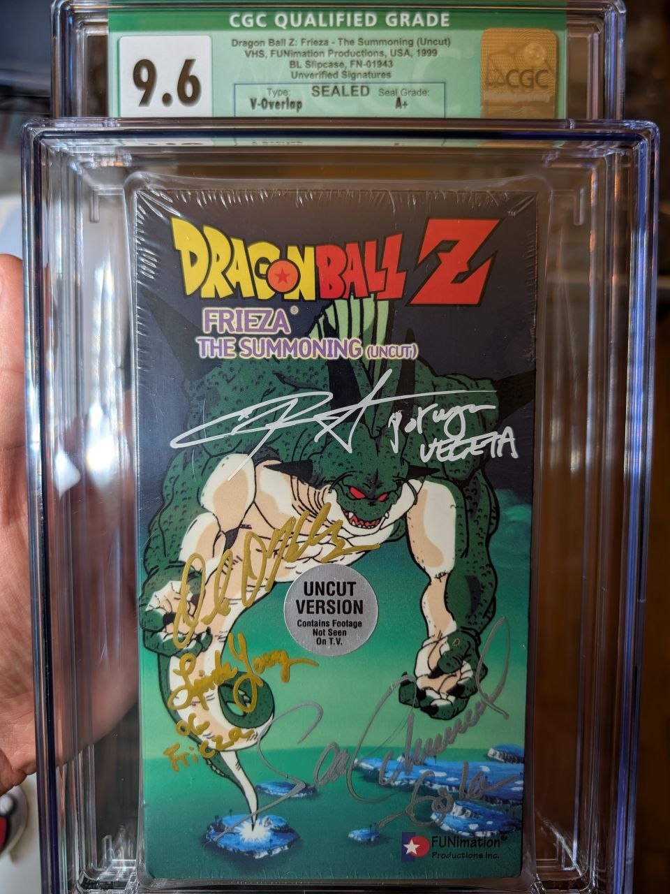 Sealed VHS 9.6 A+ Signed Auto Dragon Ball Frieza Summoning FUNimation CGC Graded