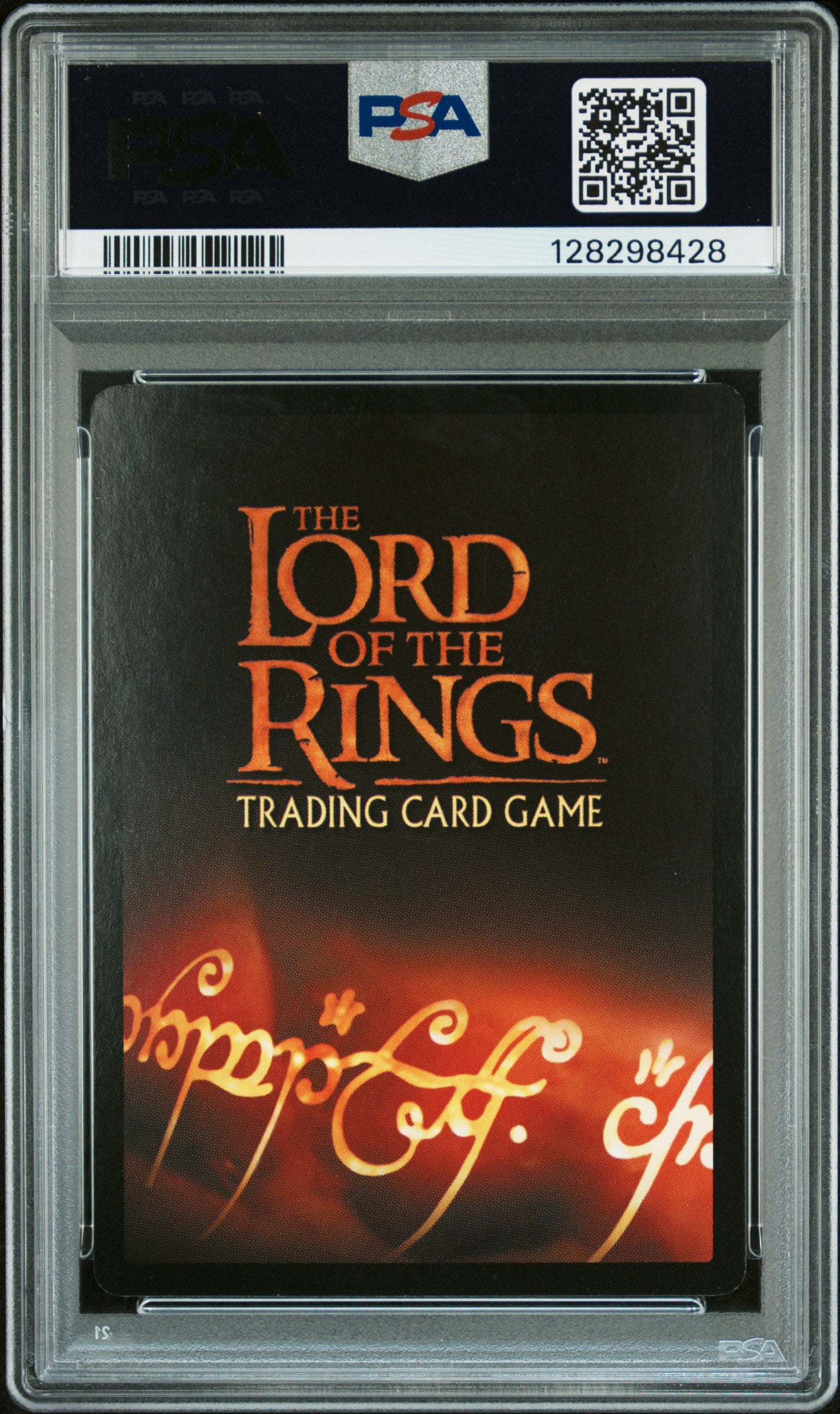 PSA 9 Elijah Wood #12O5 LOTR TCG Autographed Signed Decipher Foil C28