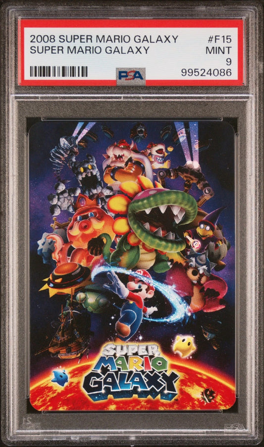 PSA 9 Pop 1, 1 Higher Super Mario Galaxy Checklilst Reverse Foil F15