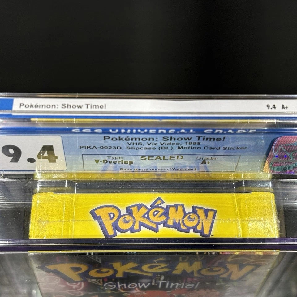 Pokémon Show Time Factory Sealed (VHS, 1998) Vol. 23 CGC 9.4 A+ Tape Motion Card
