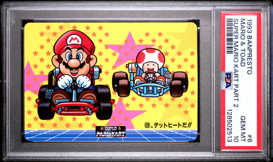 PSA 10 Pop 2 Toad #6 Mario Super Mario Kart Part 2 Banpresto Carddass C13