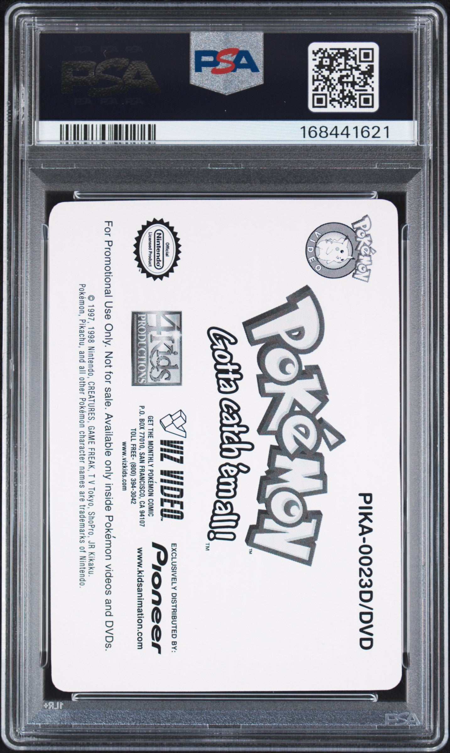 PSA 9 Squirtle Lenticular #23 Pokemon Pioneer 2000 VIZ VHS Showtime! C21