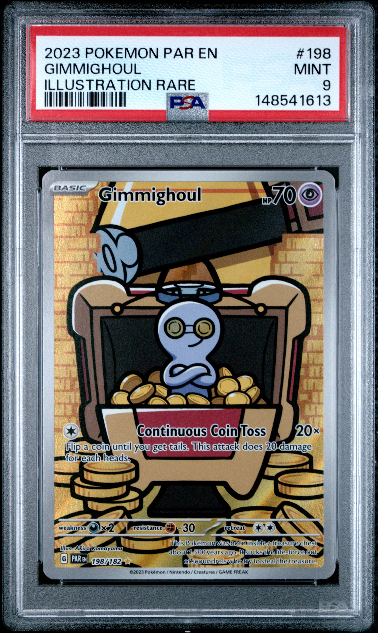 PSA 9 GIMMIGHOUL IR #198 Sailor Moon Pokemon Paradox Rift C13