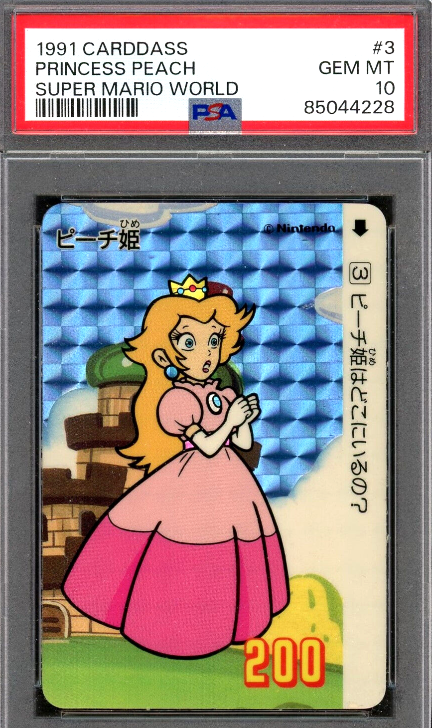 Pop 1 PSA 10 Princess Peach #3 Prism 1991 Carddass Super Mario World Graded