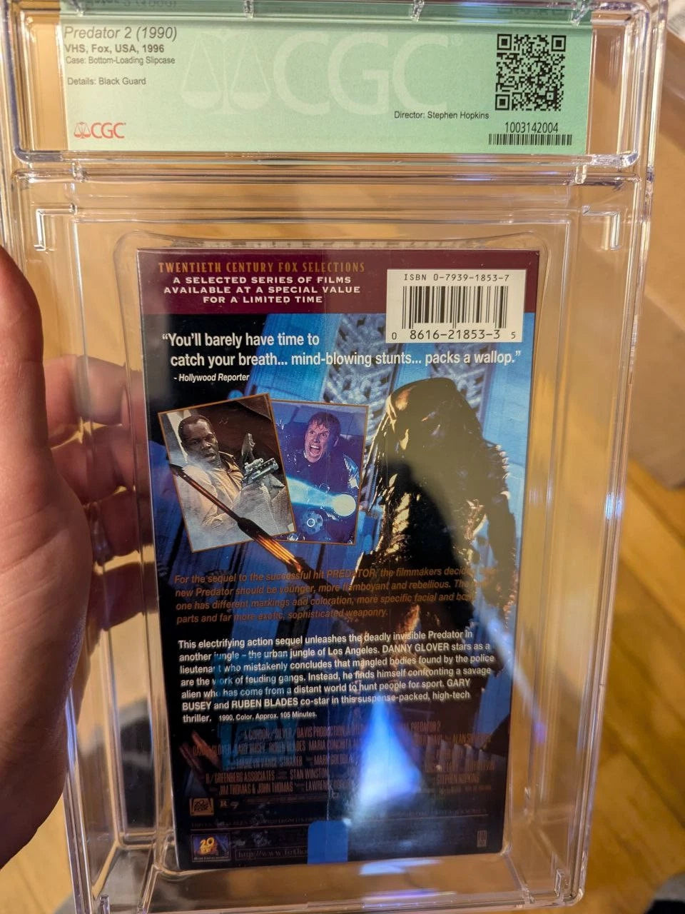 9.8 A+ Predator 2 Autographed Signed by Danny Glover VHS Sealed Graded CGC 1996