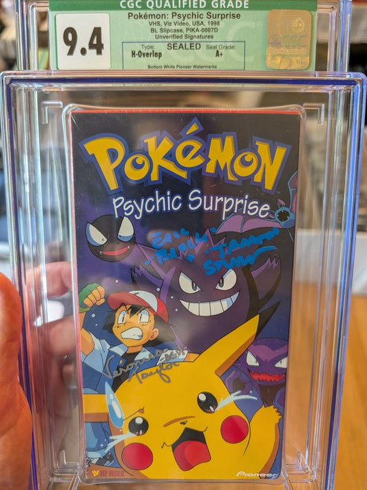 Sealed VHS 9.4 A+ Signed Auto Pokemon Pioneer Psychic Surprise CGC Graded