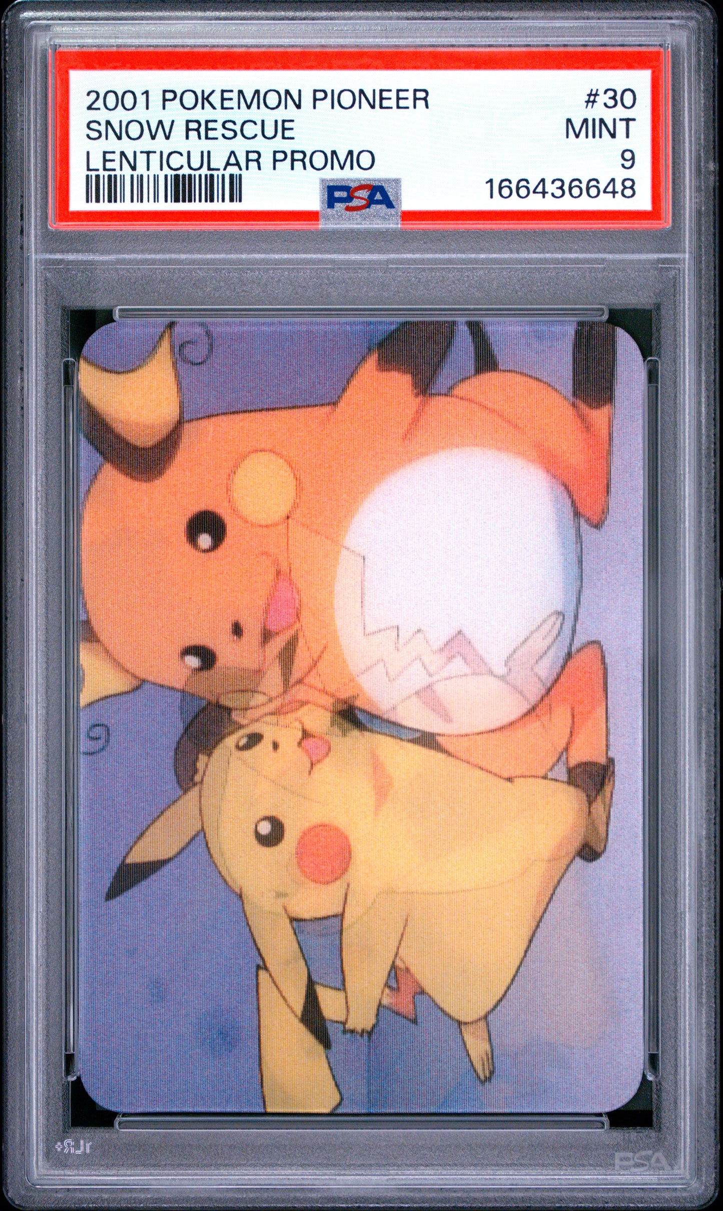 PSA 9 Pikachu #30 Pokemon Carddass 2001 Snow Rescue Pioneer VHS VIZ Promo C48