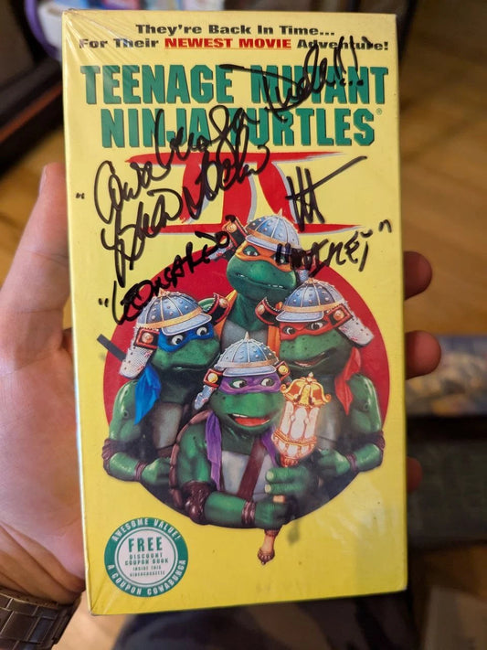 TMNT 3 Ninja Turtles III SEALED VHS Tape Signed Autographed Mint Condition