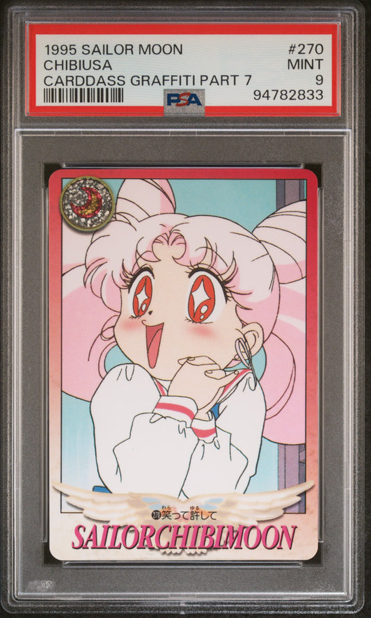 PSA 9 Chibi #270 Pop 2 Sailor Moon 1995 Carddass Graffiti Part 7 C33
