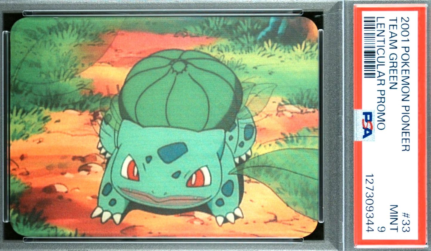 PSA 9 Pioneer Lenticular Promo Team Green #33 Bulbasaur Pokemon VHS VIZ