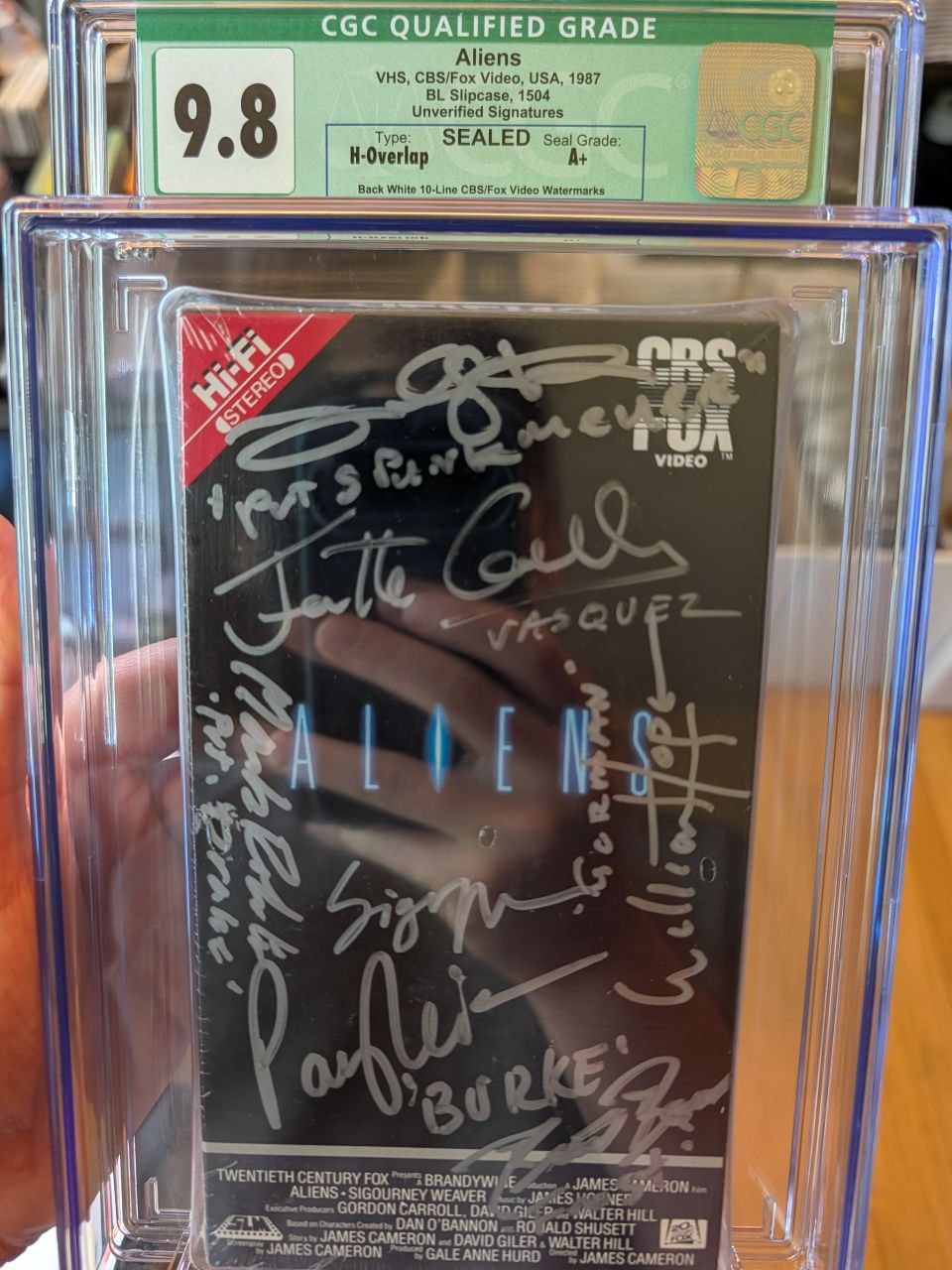 Sealed VHS 9.8 A+ Signed Auto Aliens Sigourney Weaver FOX CGC Graded
