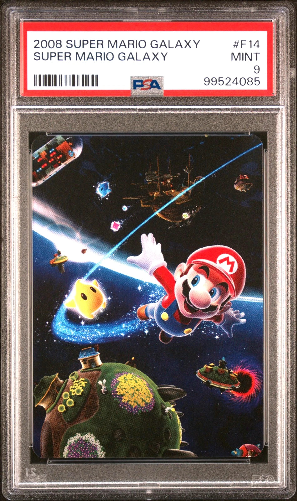 PSA 9 Pop 1, 1 Higher Super Mario Galaxy Checklilst Reverse Foil F14