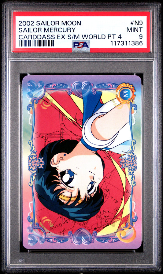 PSA 9 Pop 1 Mercury #N9 Sailor Moon EX World P4 Carddass C86