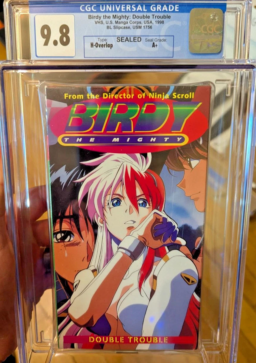9.8 A+ Birdy The Mighty Anime VHS Tape Sealed Graded CGC 1998 Double Trouble