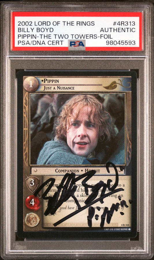 Billy Boyd 4R313 Pippin TTowers FOIL SIGNED PSA Autograph Lord of the Rings TCG