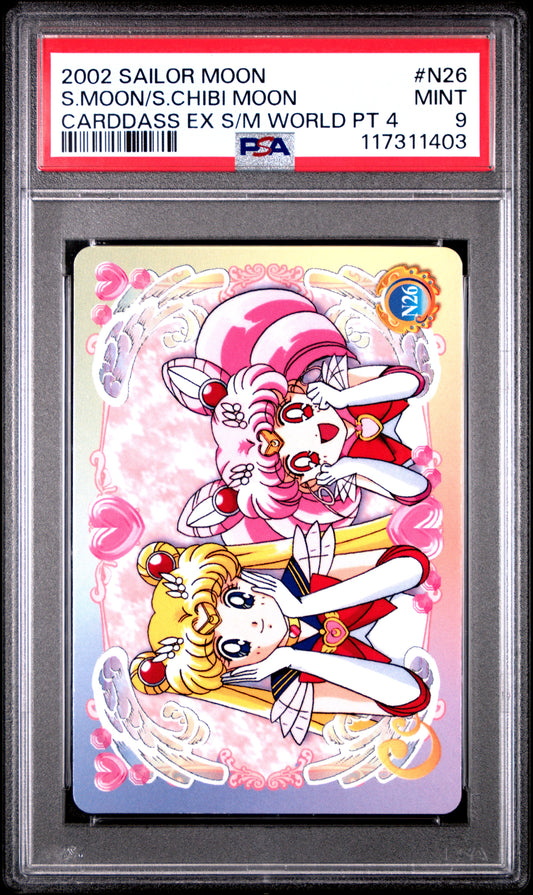 PSA 9 Pop 1 Moon, Chibi #N26 Sailor Moon EX World P4 Carddass C03