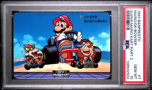 PSA 10 Pop 3 Donkey Kong #7 Mario Super Mario Kart Part 2 Banpresto Carddass C02