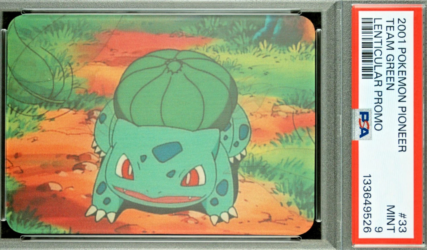 PSA 9 Pioneer Lenticular Promo Team Green #33 Bulbasaur Pokemon VHS VIZ C26
