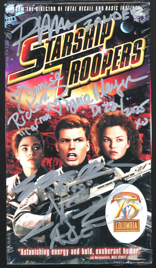 Starship Troopers Denise Richads & Cast SEALED VHS Tape Signed Autographed Mint