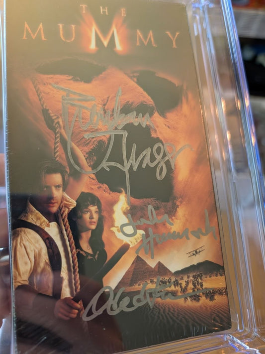 Sealed VHS 9.4 A Signed Auto The Mummy Brendan Fraser Universal CGC Graded