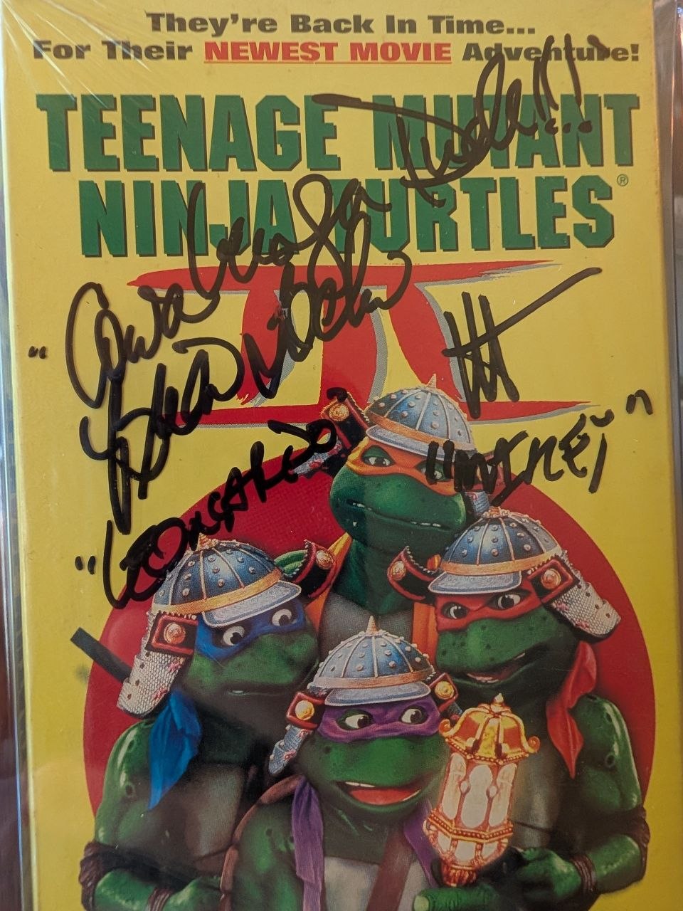 Sealed VHS 9.4 A+ Signed Auto TMNT Ninja Turtles 3 New Line CGC Graded